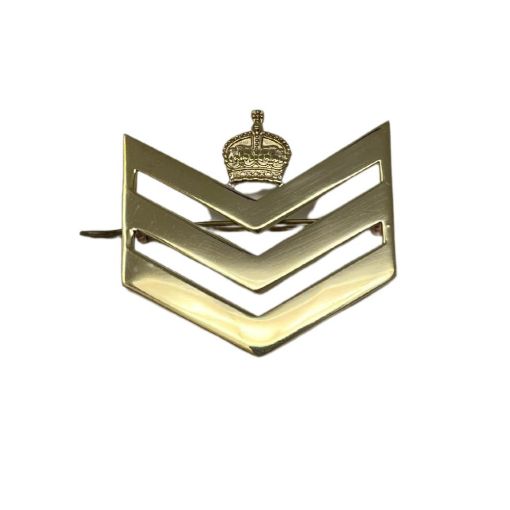 Picture of Brass Chevrons with Shanks - Staff Sergeant - Tudor Crown