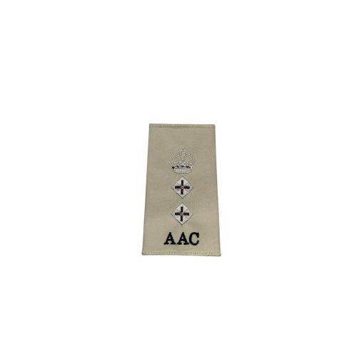 Picture of The Army Air Corps Rank slide - Parchment - Overlocked - Col (No Title) - White Pip - Tudor Crown